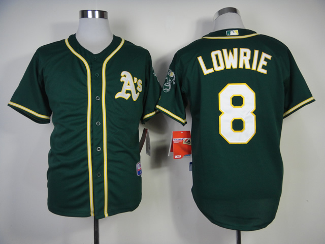 Men Oakland Athletics 8 Lowrie Green MLB Jerseys